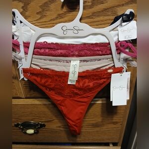 Jessica Simpson Lace Thong Set - Vibrant Hues